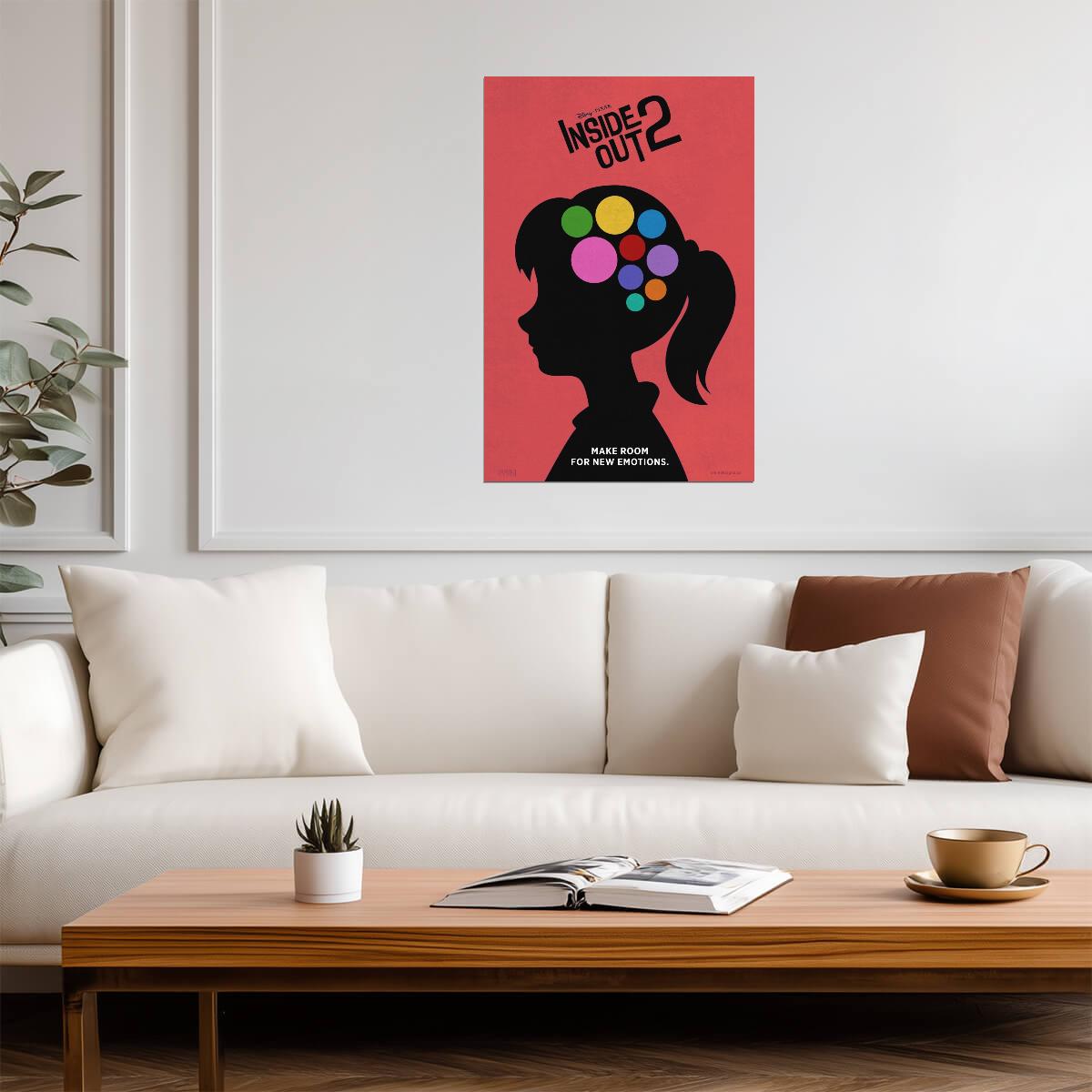 Inside Out 2 Movie Poster | Riley Silhouette with Colorful Memories - Movies & TV Poster