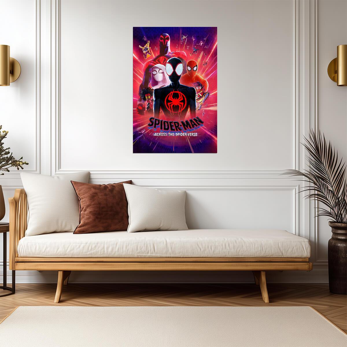 Spider-Man Across the Spider-Verse Movie Poster | Spider Society Red Portrait Collage - Movies & TV Poster