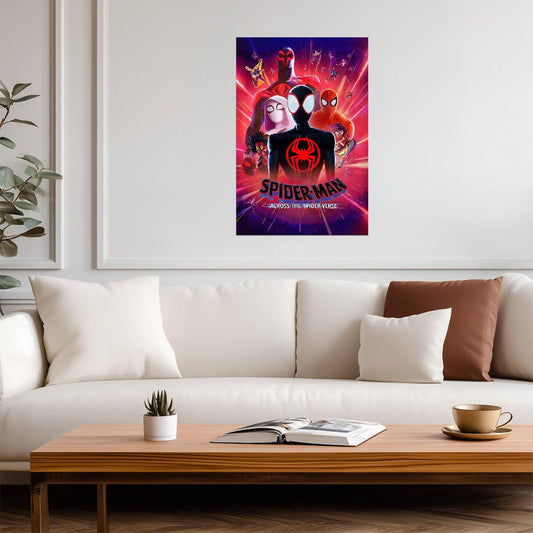 Spider-Man Across the Spider-Verse Movie Poster | Spider Society Red Portrait Collage - Movies & TV Poster