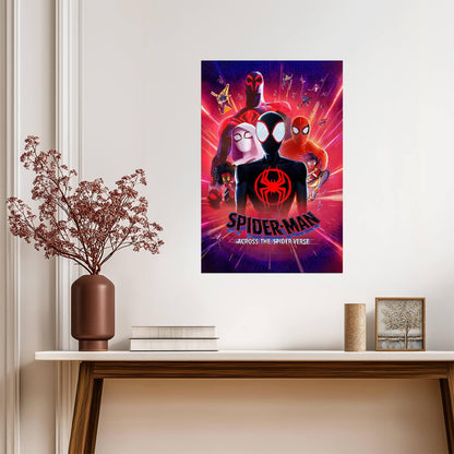 Spider-Man Across the Spider-Verse Movie Poster | Spider Society Red Portrait Collage - Movies & TV Poster