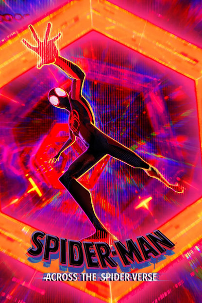 Spider-Man Across the Spider-Verse Movie Poster | Miles in the Orange Portal - Movies & TV Poster