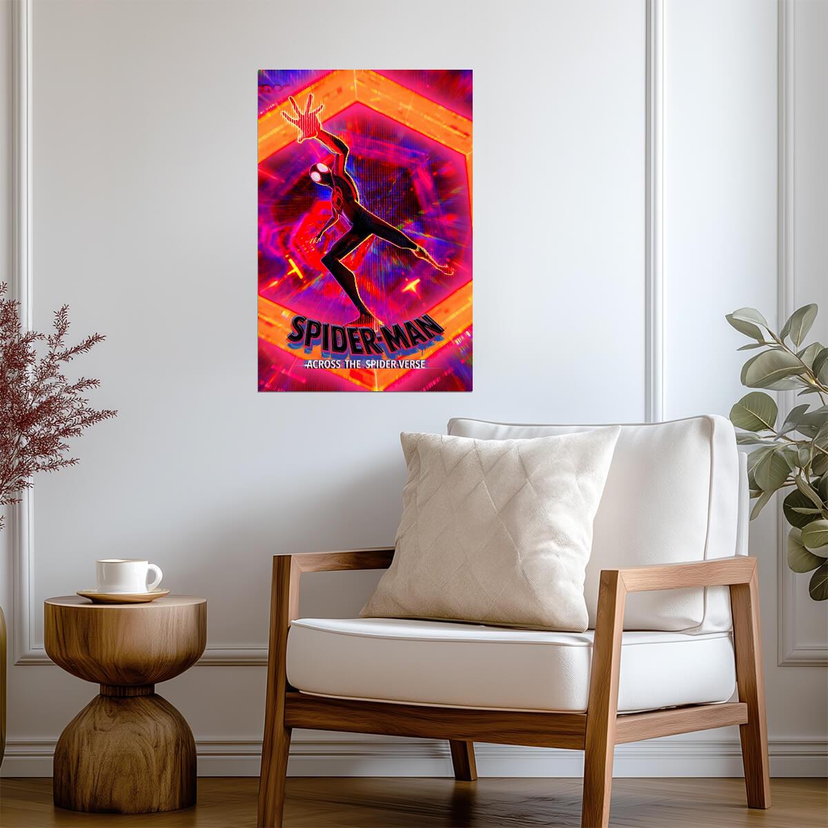 Spider-Man Across the Spider-Verse Movie Poster | Miles in the Orange Portal - Movies & TV Poster