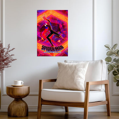 Spider-Man Across the Spider-Verse Movie Poster | Miles in the Orange Portal - Movies & TV Poster