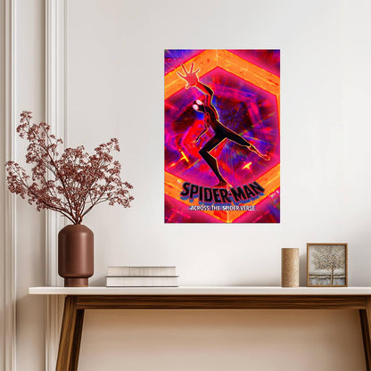 Spider-Man Across the Spider-Verse Movie Poster | Miles in the Orange Portal - Movies & TV Poster