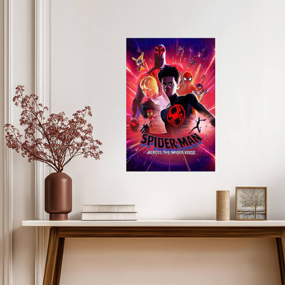 Spider-Man Across the Spider-Verse Movie Poster | Unmasked Miles Morales and Gwen Stacy - Movies & TV Poster