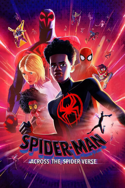 Spider-Man Across the Spider-Verse Movie Poster | Unmasked Miles Morales and Gwen Stacy - Movies & TV Poster