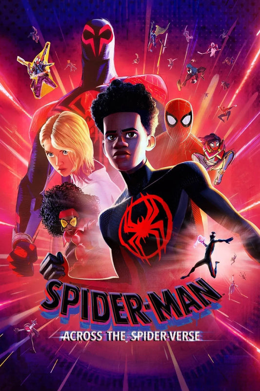 Spider-Man Across the Spider-Verse Movie Poster | Unmasked Miles Morales and Gwen Stacy - Movies & TV Poster