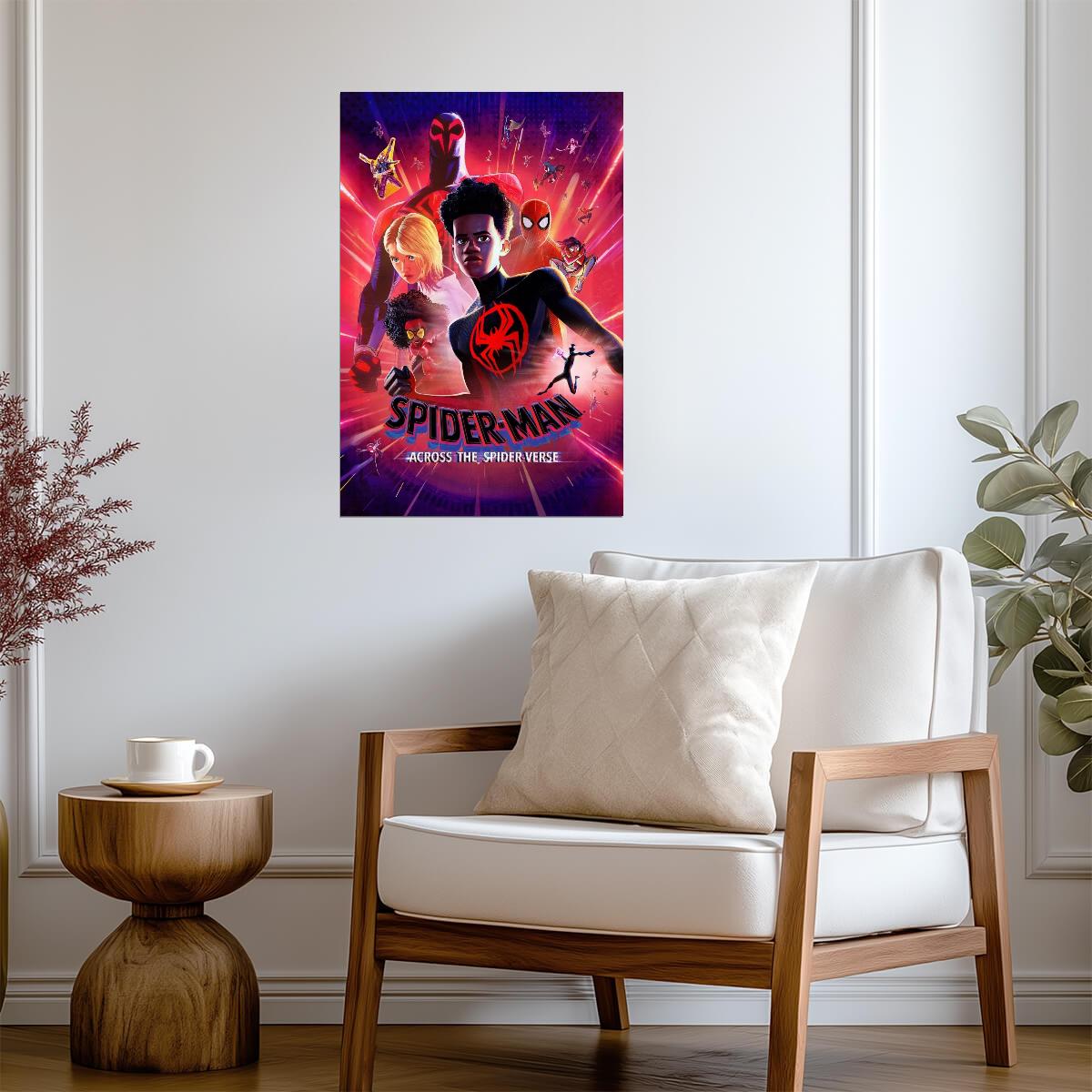 Spider-Man Across the Spider-Verse Movie Poster | Unmasked Miles Morales and Gwen Stacy - Movies & TV Poster