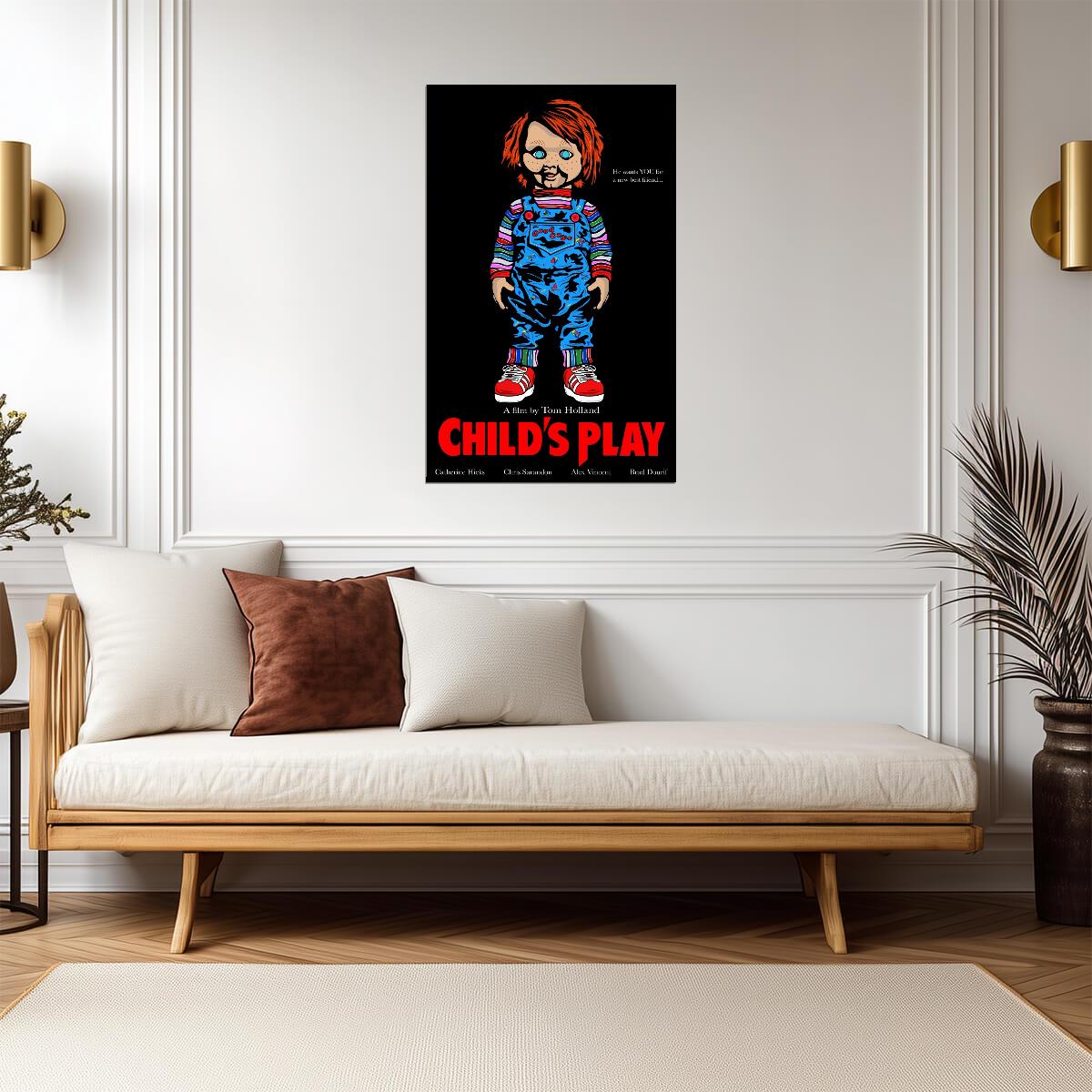 Child's Play 1988 Movie Poster | Chucky Doll Illustration - Movies & TV Poster