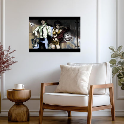 Cowboy Bebop Poster | Spike Spiegel and Faye Valentine with Guns - Anime Poster