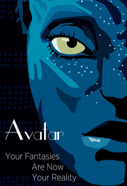 Avatar 2009 Movie Poster | Graphic Na'vi Face and Yellow Eye - Movies & TV Poster
