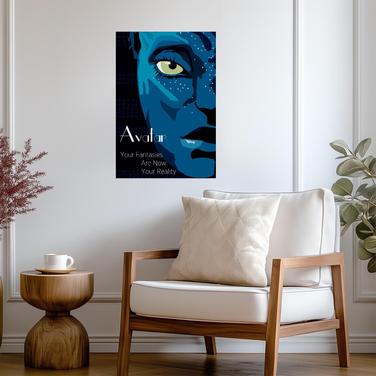 Avatar 2009 Movie Poster | Graphic Na'vi Face and Yellow Eye - Movies & TV Poster