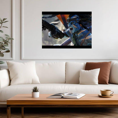 Avatar 2009 Movie Poster | Na'vi Warrior with Rifle - Movies & TV Poster