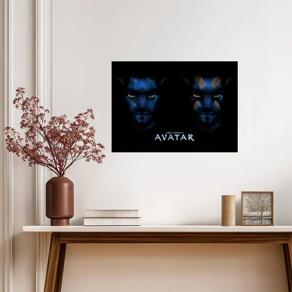 Avatar 2009 Movie Poster | Jake and Neytiri Blue Face Diptych - Movies & TV Poster