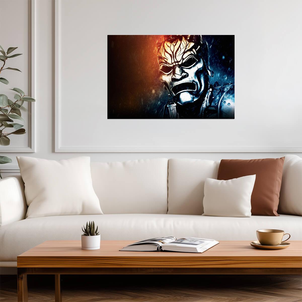 300 Immortal Poster | Gold Mask Warrior Portrait Print - Movies & TV Poster