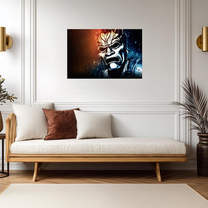 300 Immortal Poster | Gold Mask Warrior Portrait Print - Movies & TV Poster
