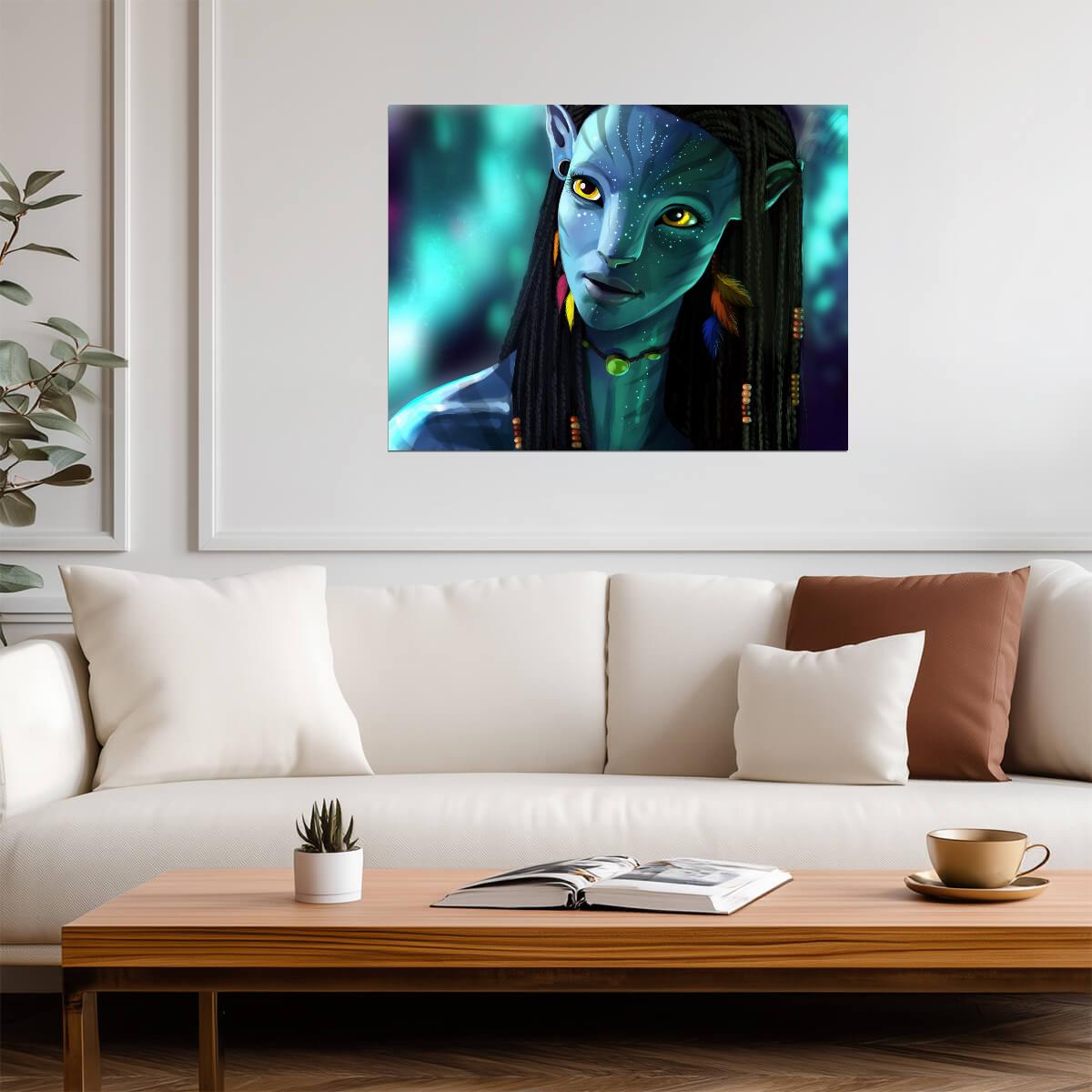 Avatar 2009 Movie Poster | Neytiri in Green Forest Light - Movies & TV Poster