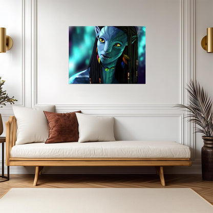 Avatar 2009 Movie Poster | Neytiri in Green Forest Light - Movies & TV Poster