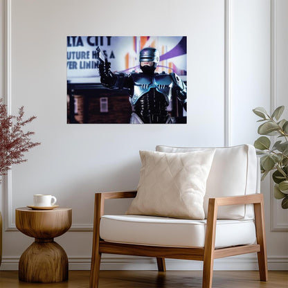 RoboCop 1987 Movie Poster | RoboCop Aiming in the Street - Movies & TV Poster