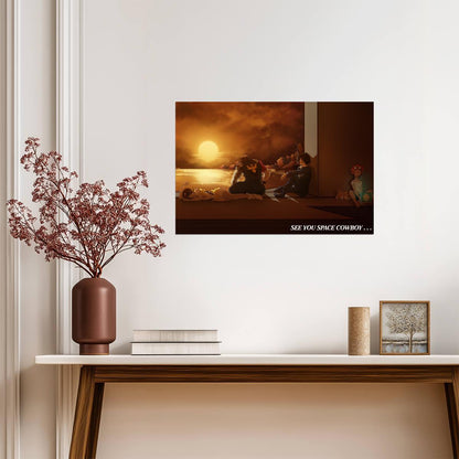 Cowboy Bebop Poster | Crew at Sunset | See You Space Cowboy - Anime Poster