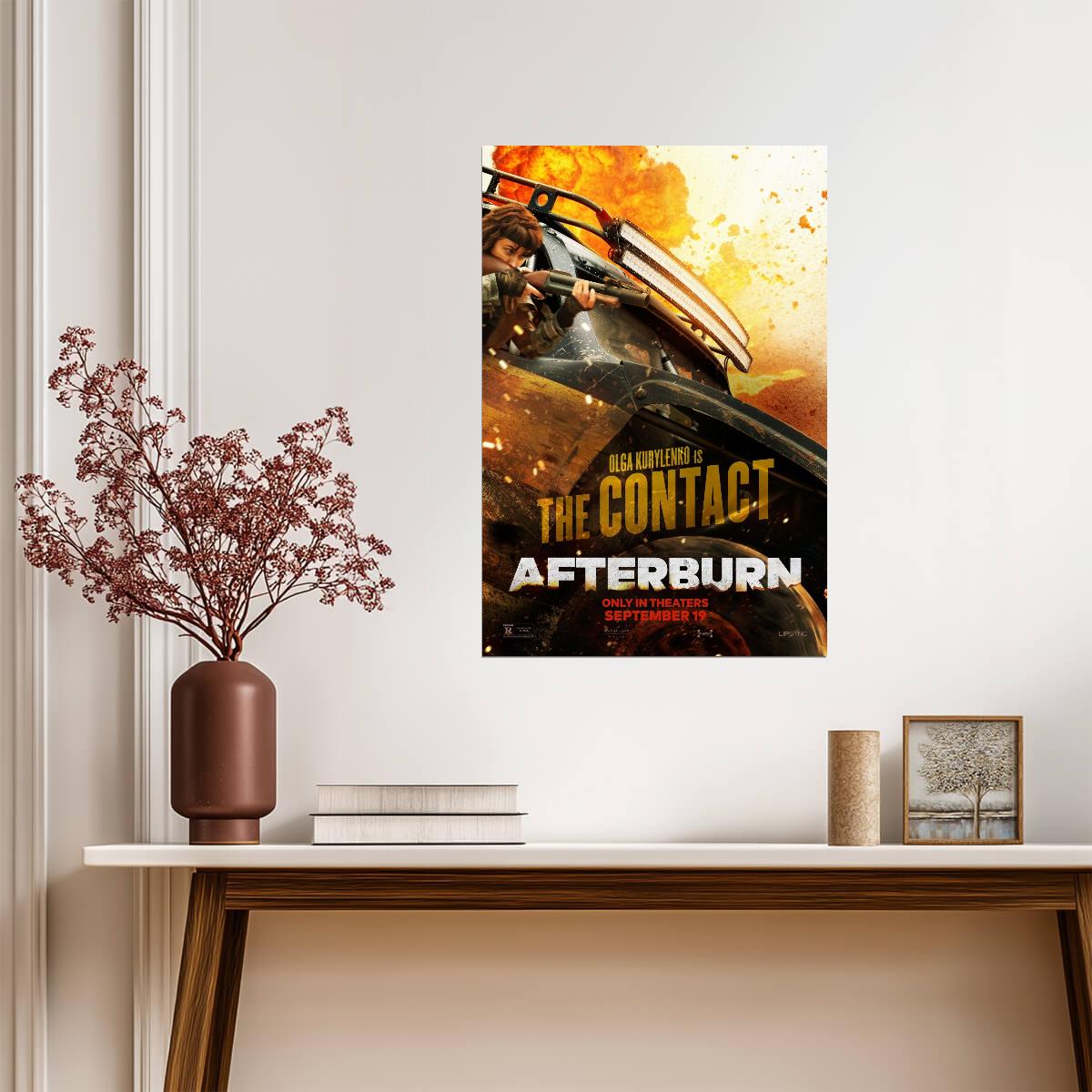 Afterburn 2025 Movie Poster | Olga Kurylenko in a Car Chase - Movies & TV Poster