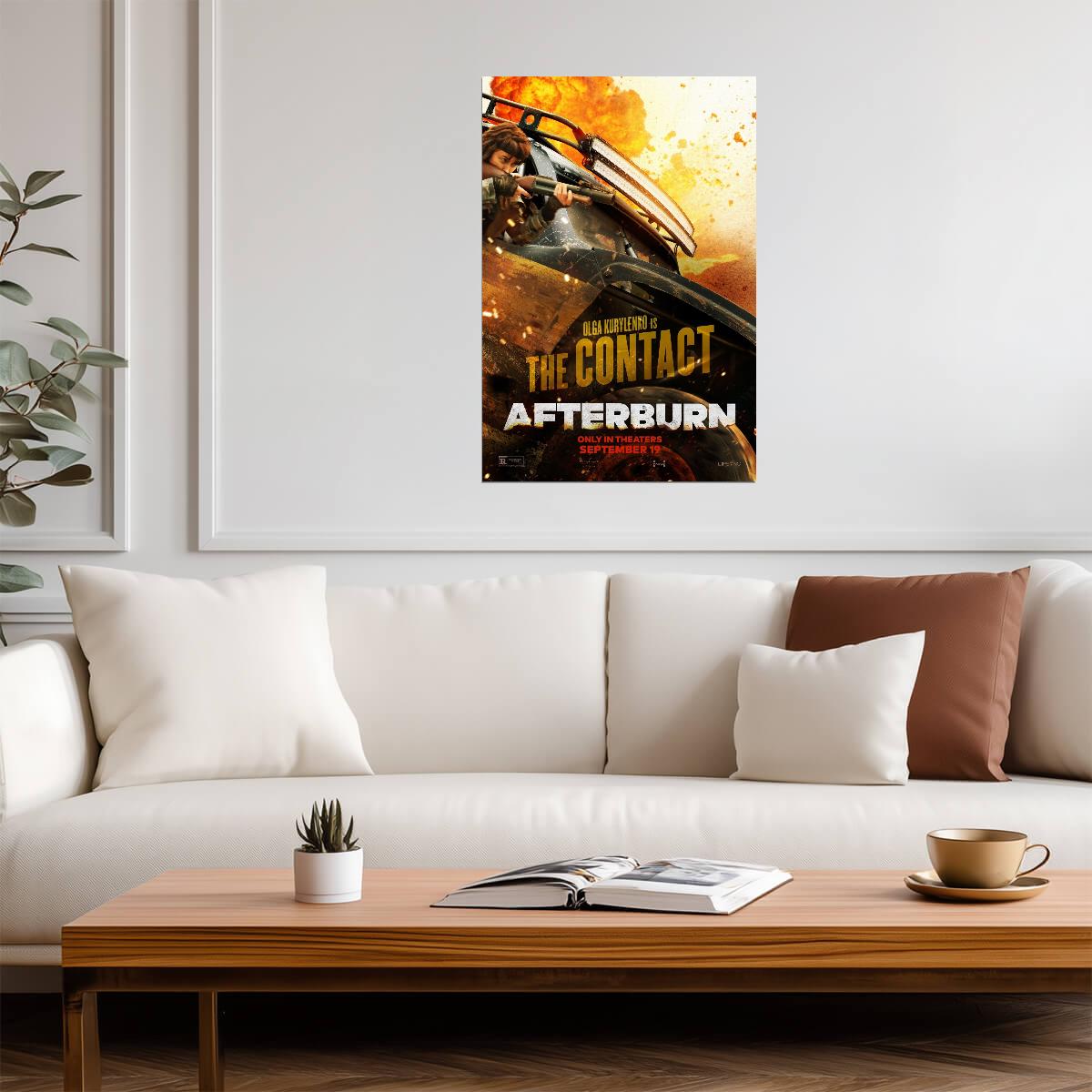 Afterburn 2025 Movie Poster | Olga Kurylenko in a Car Chase - Movies & TV Poster