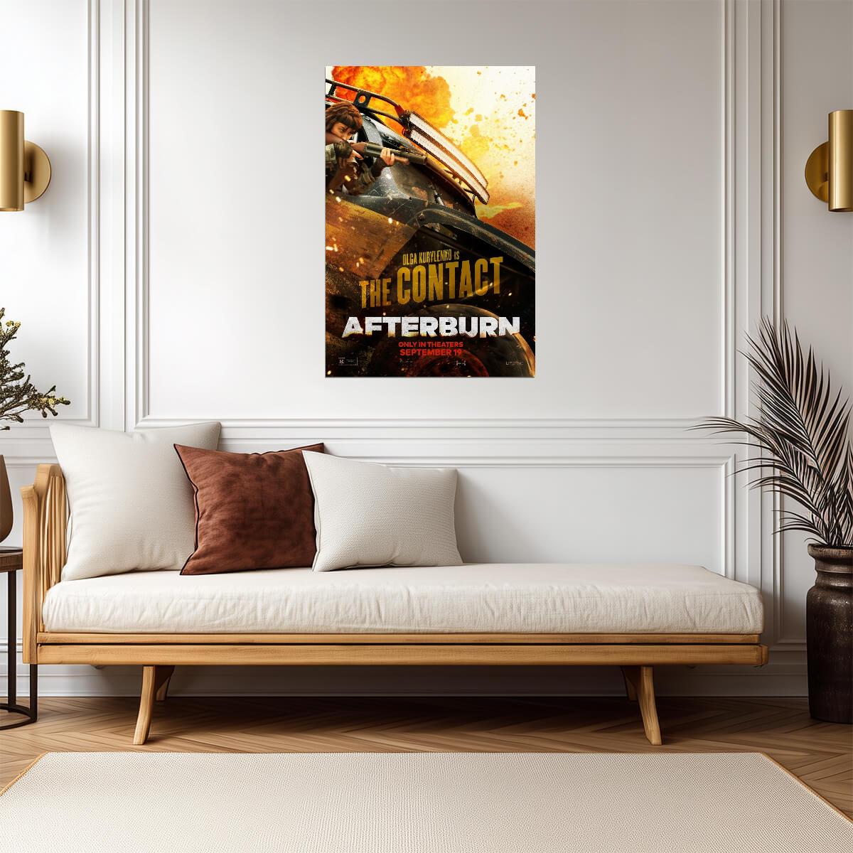 Afterburn 2025 Movie Poster | Olga Kurylenko in a Car Chase - Movies & TV Poster