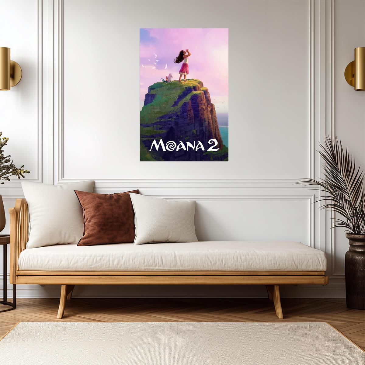 Moana 2 Movie Poster | Moana on the Cliff - Movies & TV Poster