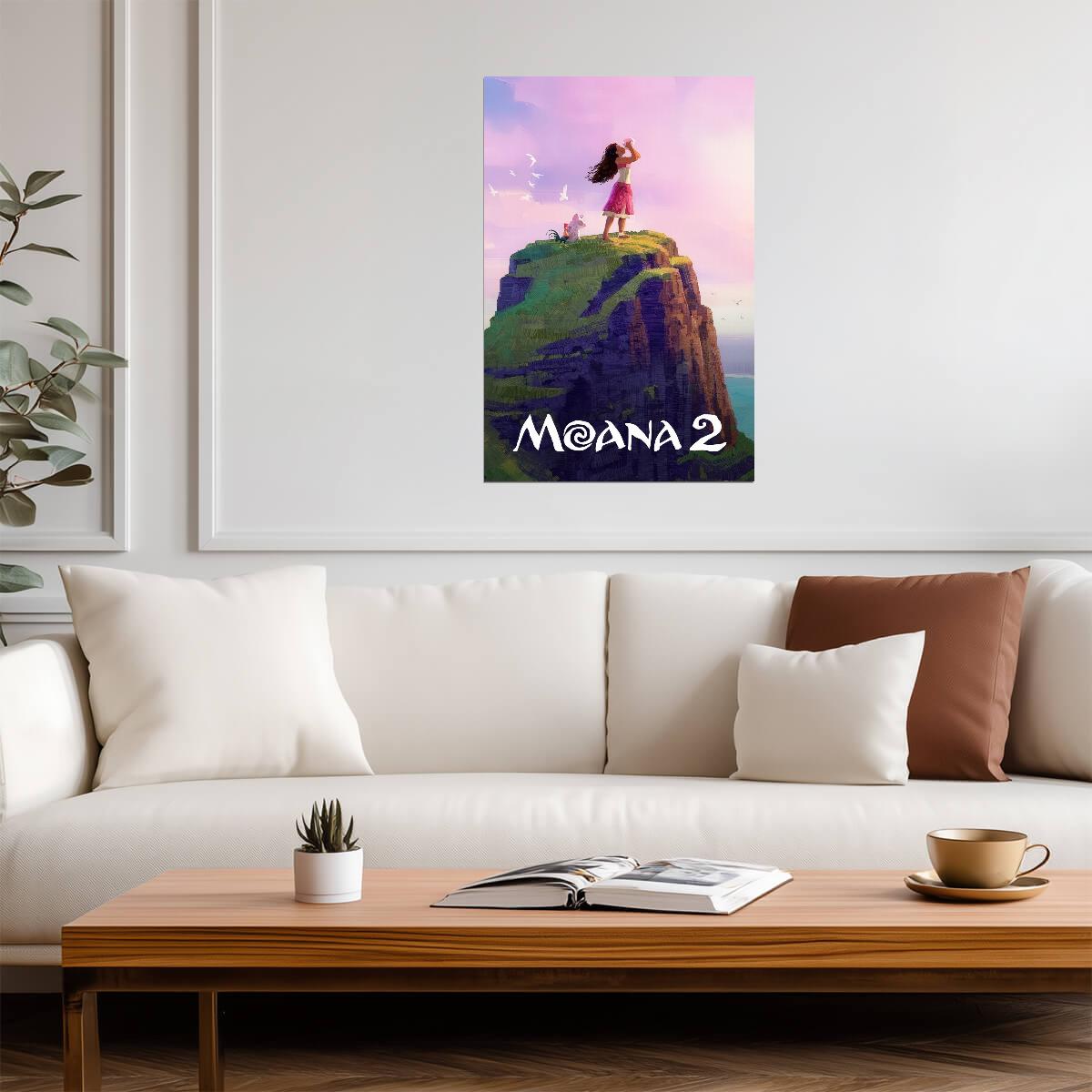 Moana 2 Movie Poster | Moana on the Cliff - Movies & TV Poster