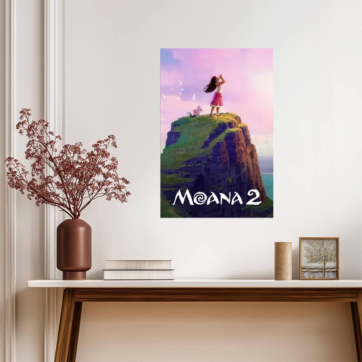 Moana 2 Movie Poster | Moana on the Cliff - Movies & TV Poster