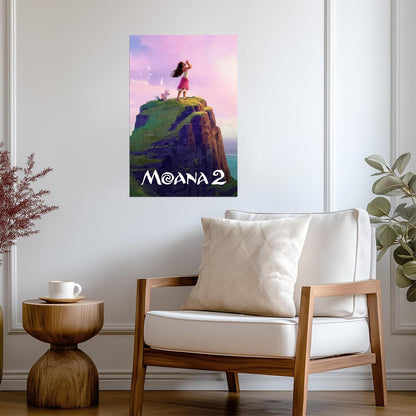 Moana 2 Movie Poster | Moana on the Cliff - Movies & TV Poster