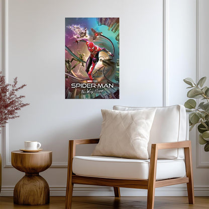 Spider-Man No Way Home Movie Poster | Spider-Man Fighting Doctor Octopus - Movies & TV Poster