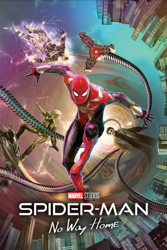 Spider-Man No Way Home Movie Poster | Spider-Man Fighting Doctor Octopus - Movies & TV Poster