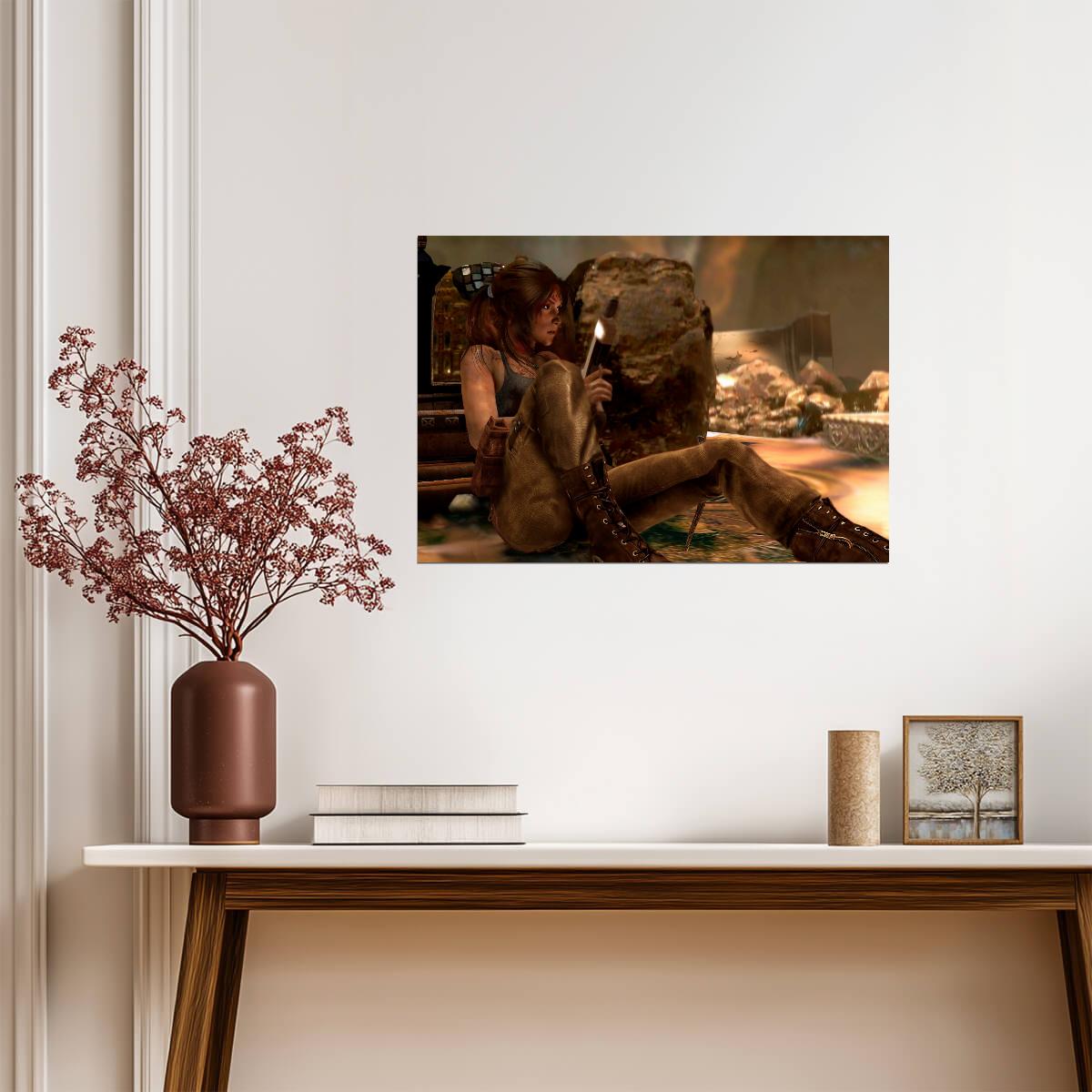 Tomb Raider 2018 Movie Poster | Alicia Vikander as Lara Croft by Candlelight - Movies & TV Poster