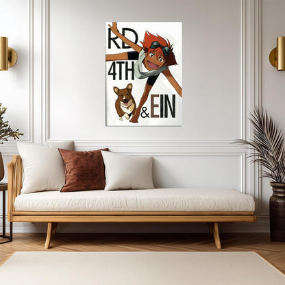 Cowboy Bebop Poster | Edward and Ein on a White Background - Anime Poster
