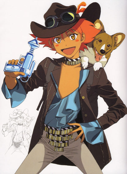 Cowboy Bebop Poster | Edward and Ein in Steampunk Outfits - Anime Poster
