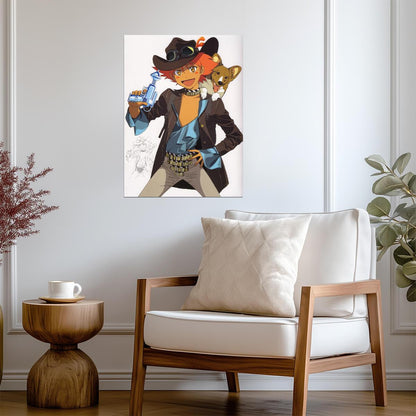 Cowboy Bebop Poster | Edward and Ein in Steampunk Outfits - Anime Poster