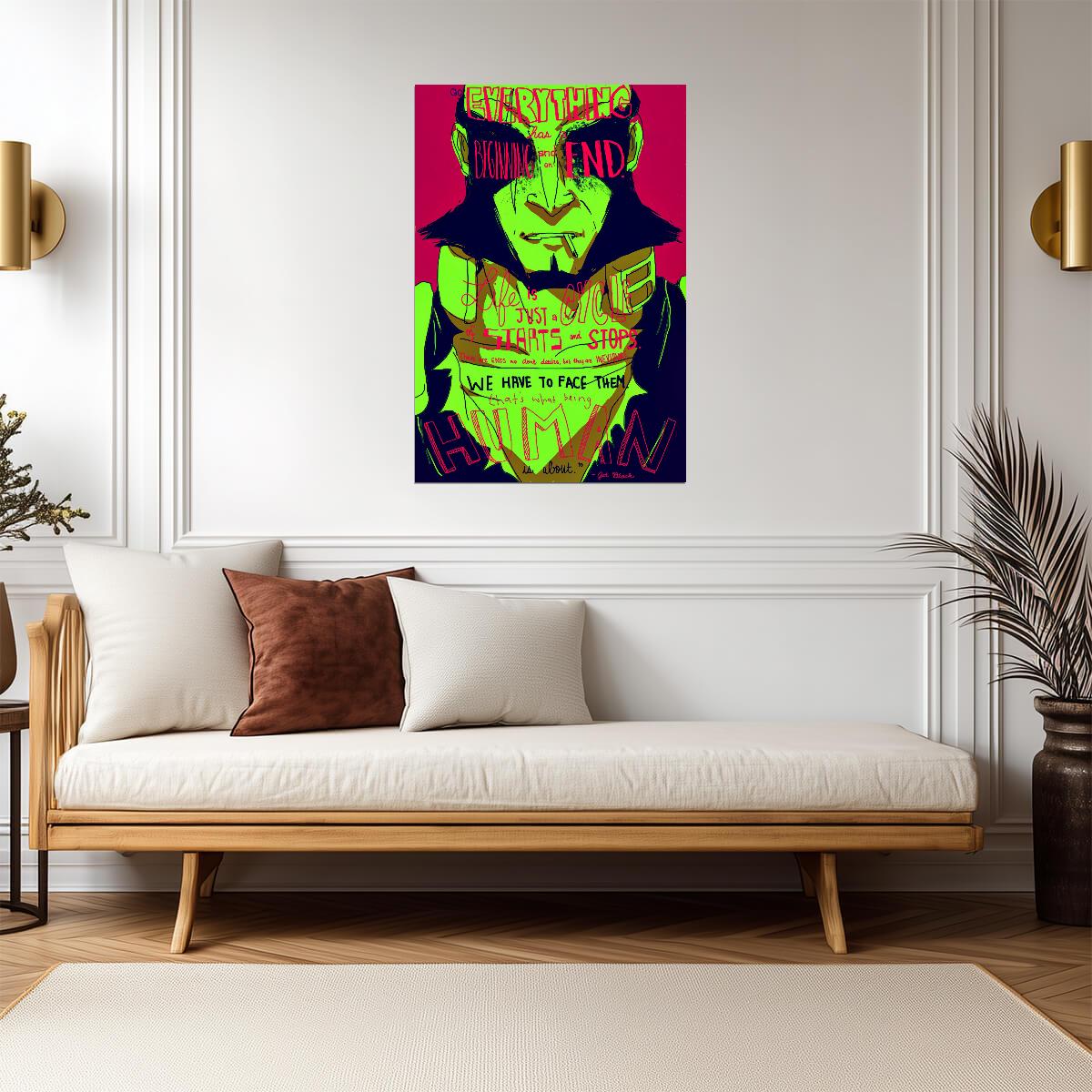 Cowboy Bebop Poster | Jet Black | Everything Has a Beginning - Anime Poster