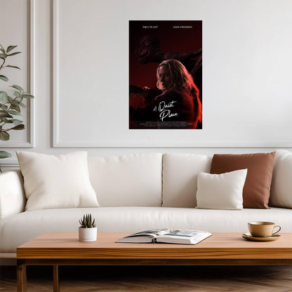 A Quiet Place Poster | Emily Blunt and Monster Red Horror Print - Movies & TV Poster