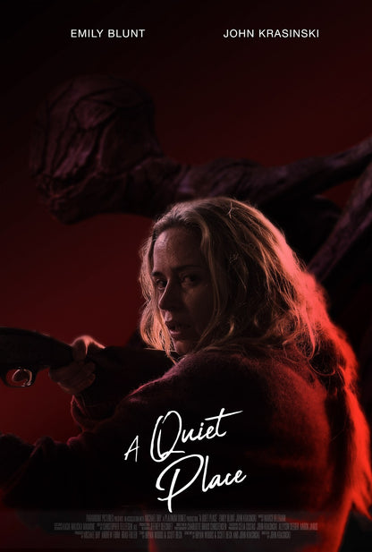 A Quiet Place Poster | Emily Blunt and Monster Red Horror Print - Movies & TV Poster