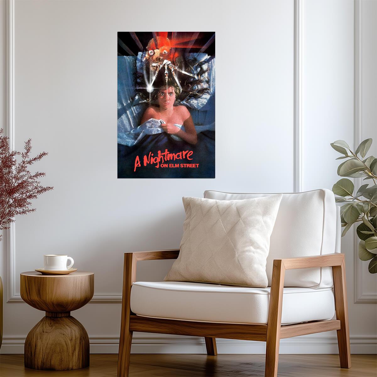 A Nightmare on Elm Street Poster | Nancy in Bed | Illustrated Horror Movie Print - Movies & TV Poster