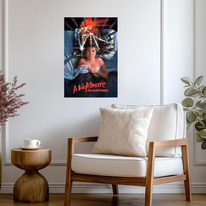 A Nightmare on Elm Street Poster | Nancy in Bed | Illustrated Horror Movie Print - Movies & TV Poster