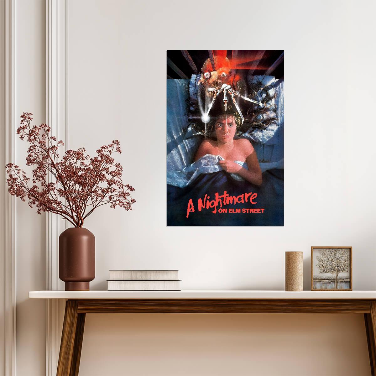 A Nightmare on Elm Street Poster | Nancy in Bed | Illustrated Horror Movie Print - Movies & TV Poster