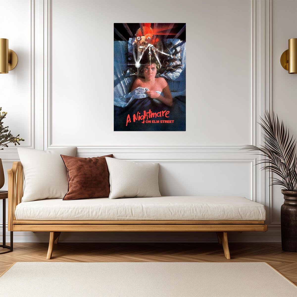 A Nightmare on Elm Street Poster | Nancy in Bed | Illustrated Horror Movie Print - Movies & TV Poster