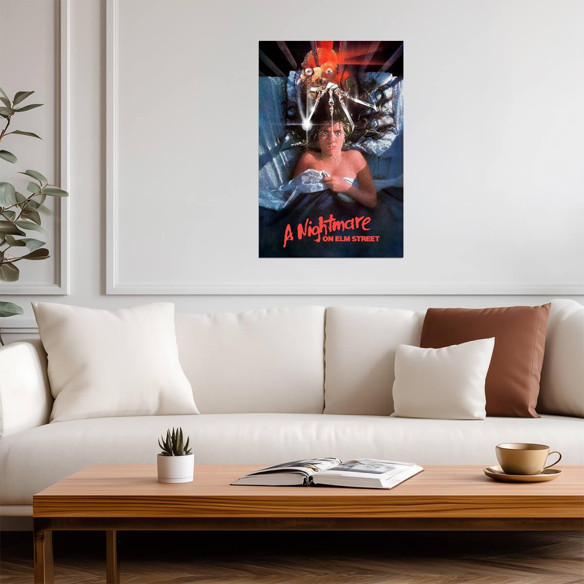 A Nightmare on Elm Street Poster | Nancy in Bed | Illustrated Horror Movie Print - Movies & TV Poster
