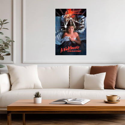 A Nightmare on Elm Street Poster | Nancy in Bed | Illustrated Horror Movie Print - Movies & TV Poster