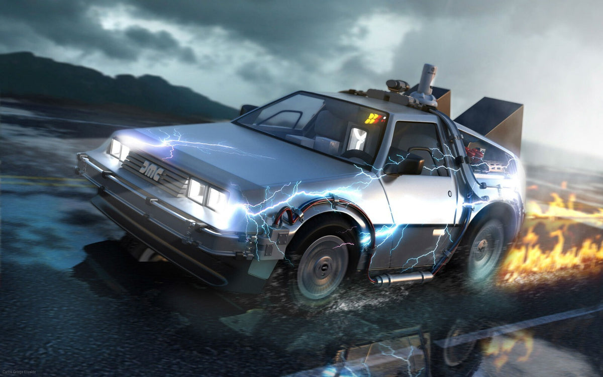 Back to the Future Movie Poster | DeLorean Speeding through Fire - Movies & TV Poster