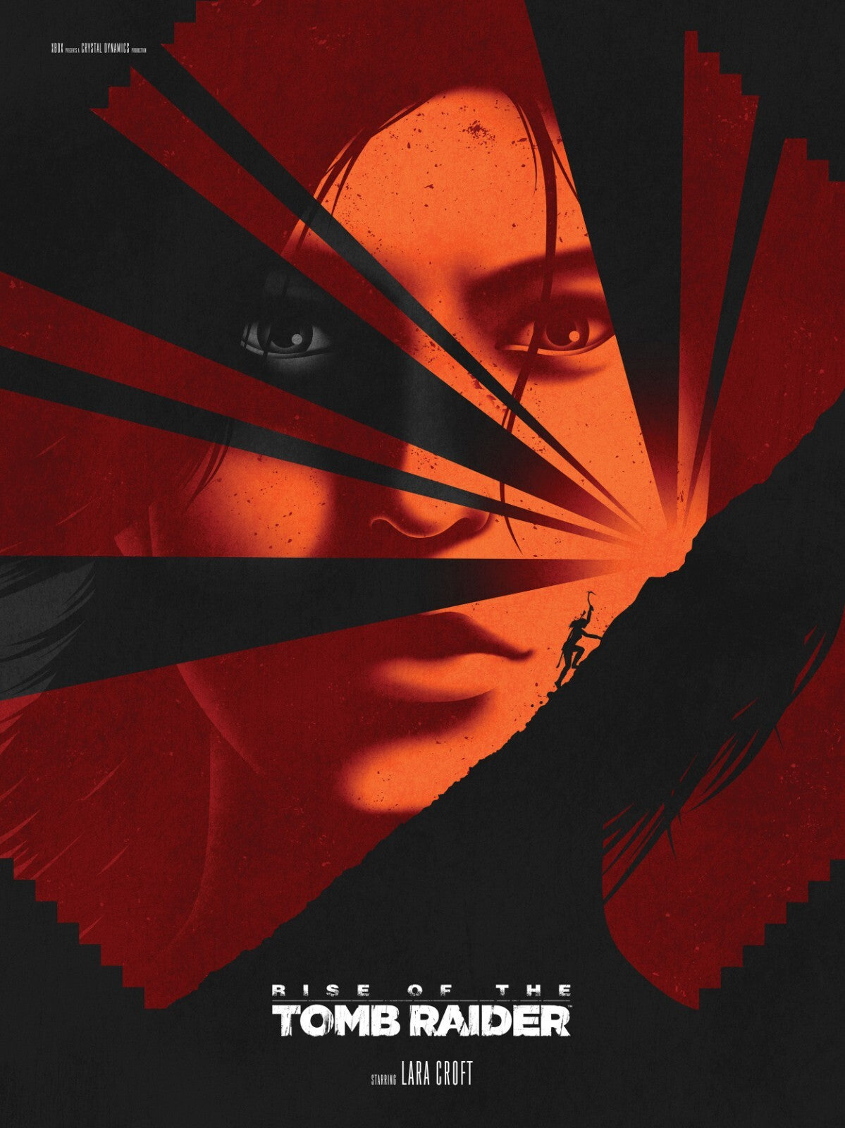 Tomb Raider 2018 Movie Poster | Lara Croft's Face in Red Geometric Fragments - Movies & TV Poster