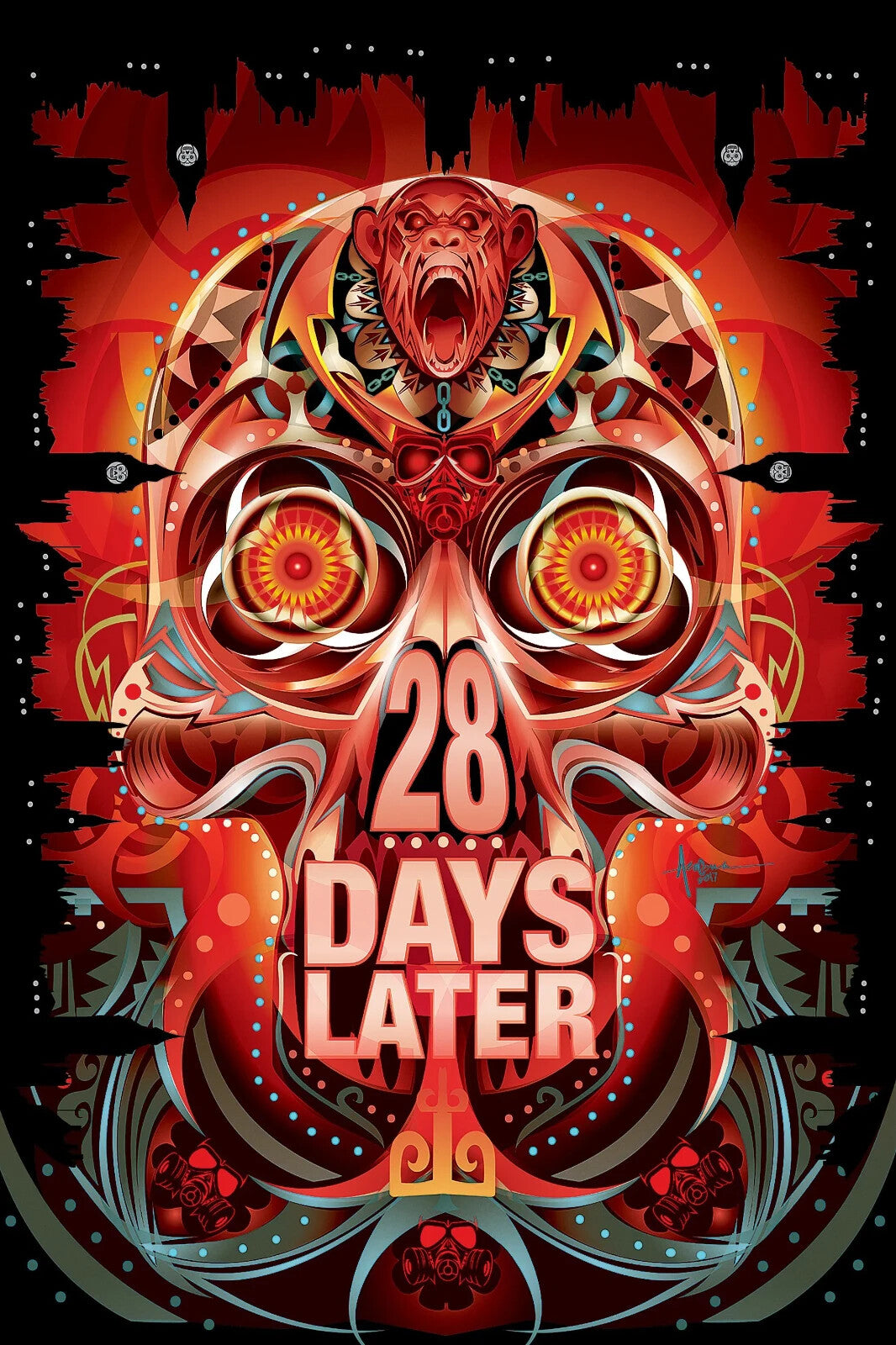 28 Days Later Poster | Screaming Monkey Horror Art Print - Movies & TV Poster