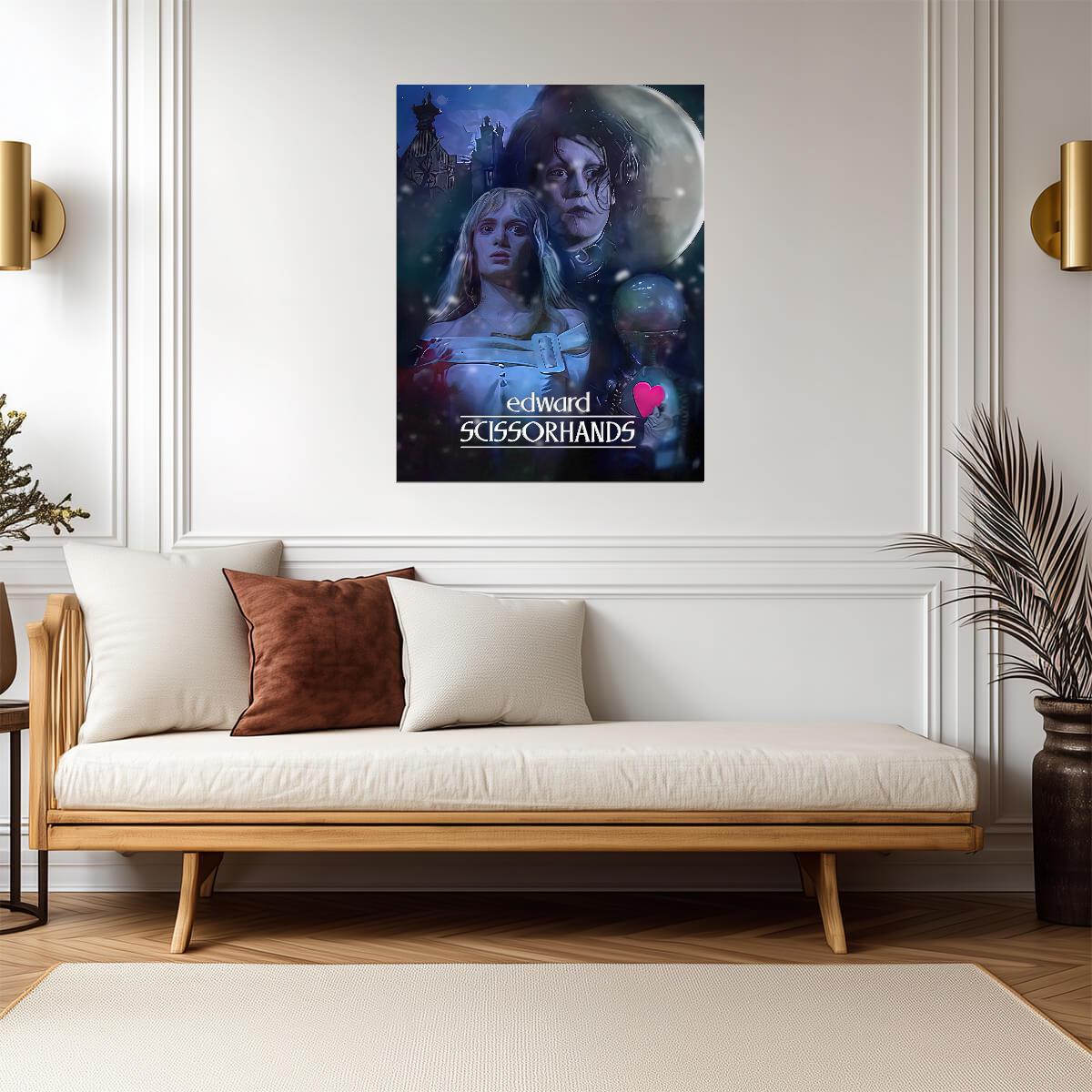 Edward Scissorhands Movie Poster | Edward and Kim Under the Moon - Movies & TV Poster